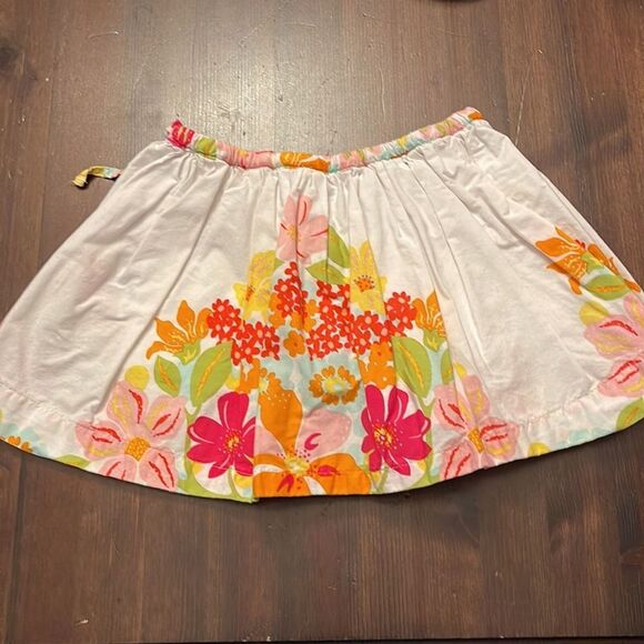 Land’s End Skort Girls Size 4 Floral Print Drawstring Waist - Picture 2 of 9